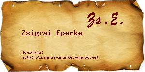Zsigrai Eperke névjegykártya